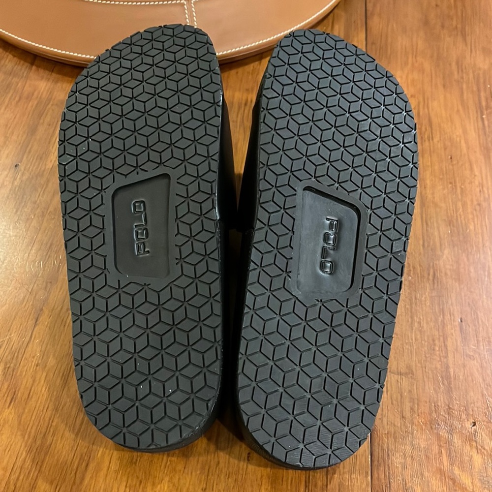 Polo Ralph Lauren Cayson black Slides Sandals Shoes new Mens Size 8 - Picture 10 of 13